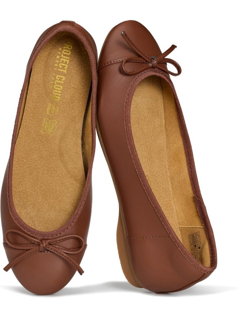 Women's Choco Brown Genuine Leather Ballet Lightweight Mary Jane Flat Shoes